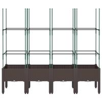 Plantenbak met latwerk 160x40x142,5 cm polypropeen bruin - thumbnail