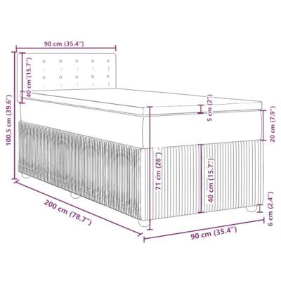 Boxspring met matras fluweel donkergrijs 90x200 cm