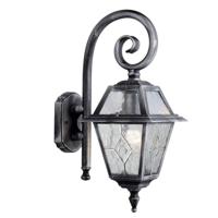 Searchlight Klassieke muurlamp Genoa Curl zwart zilver 1515 - thumbnail