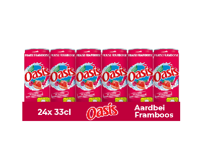 Oasis aardbei framboos blik (24x 33cl)