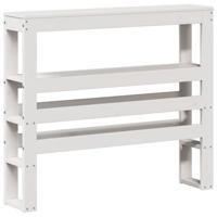Bedframe met hoofdbord massief grenenhout wit 75x190 cm - thumbnail