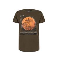 Indian Blue Jeans T-shirt met printopdruk army groen - thumbnail