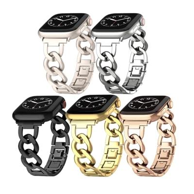 Metalen quick-release ketting band - Zwart - Geschikt voor Apple watch 38mm / 40mm / 41mm / 42mm