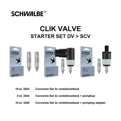 Schwalbe clik valve dv-scv starterpakket hollands ventiel ombouwkit 3551