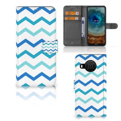 Nokia X10 | Nokia X20 | Telefoon Hoesje | Zigzag Blauw Nokia X10 | Nokia X20 | Telefoon Hoesje | Zigzag Blauw