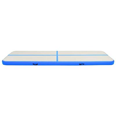 VidaXL Gymnastiekmat met pomp opblaasbaar 800x100x15 cm pvc blauw - thumbnail