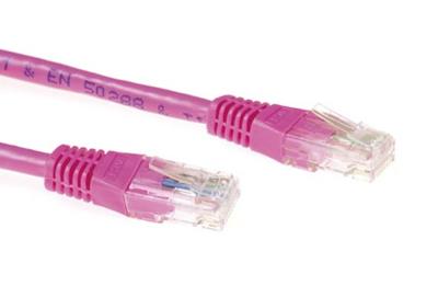 ACT Roze 15 meter U/UTP CAT6A patchkabels met RJ45 connectoren ACT Roze 15 meter U/UTP CAT6A patchkabels met RJ45 connectoren