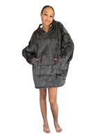 Draagbare deken met capuchon & mouwen - kind - antraciet - thumbnail