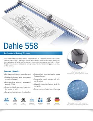 Dahle 558 Rolsnijmachine A0 Aantal paginas A4 80 g/m² (max): 7 vel
