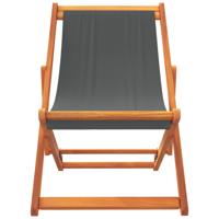 Strandstoelen 2 st inklapbaar stof grijs - thumbnail
