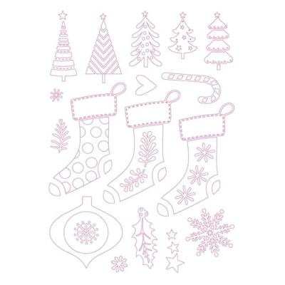 Tonic Studios • a candy cane christmas stamp set 3 stockings 18pcs