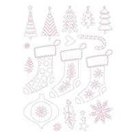Tonic Studios • a candy cane christmas stamp set 3 stockings 18pcs - thumbnail