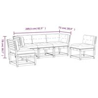 5-delige Loungeset met kussens massief grenenhout - thumbnail