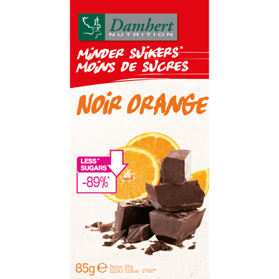 Damhert Zonder Suikers Chocoladetablet Puur Orange Damhert Zonder Suikers Chocoladetablet Puur Orange