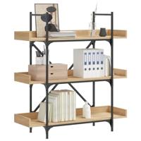 Boekenkast 3-laags 100x33x108,5 cm bewerkt hout sonoma eiken - thumbnail