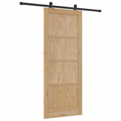 Schuifdeurset Naturel en zwart 86 x 211 cm