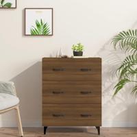 Dressoir 69,5x34x90 cm bewerkt hout bruineikenkleurig - thumbnail