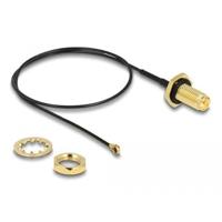 Delock WiFi-antenne Aansluitkabel [1x RPSMA-bus - 1x IPEX-stekker] 0.35 m Zwart, Goud - thumbnail