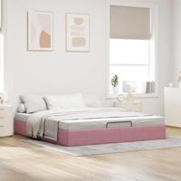 Ottoman bedframe zonder matras 180x200 cm fluweel roze - thumbnail