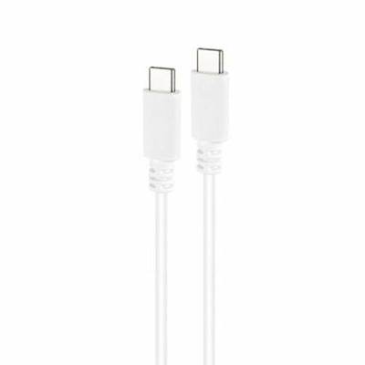 NANOCABLE 10.01.2301-L150-W - USB-C naar USB-C 3A kabel voor mobiele telefoons, tablets, laptops enz. USB 2.0, opladen tot 3 ampère, mannelijk-mannelijk, wit, 1,5 meter