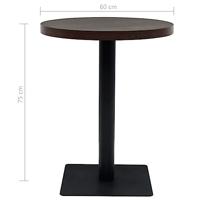 Bistrotafel rond 60x75 cm MDF en staal donker essenkleur - thumbnail