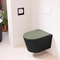 MONDIAZ LAVIE hangend toilet single fire rimless diepspoel Urban, Toiletzitting met quick-release & softclose Army - thumbnail