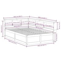 Bed met boekenkast zonder matras grenenhout wasbruin 140x190 cm - thumbnail