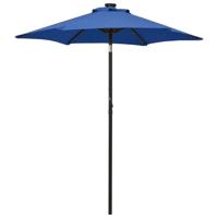 VidaXL Parasol met led-verlichting 200x211 cm aluminium azuurblauw - thumbnail