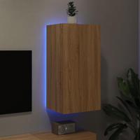 Tv-wandmeubel met LED-verlichting 40,5x35x80 cm sonoma eiken - thumbnail