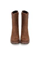 PS Poelman enkellaars met hak caramel Suede Dames - thumbnail