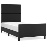 Bedframe met hoofdbord kunstleer zwart 80x200 cm - thumbnail
