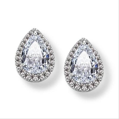 Hart zaad Drop Oorbellen Zircon Fashion Stud Oorbellen van ebben hout metaal kleur: wit