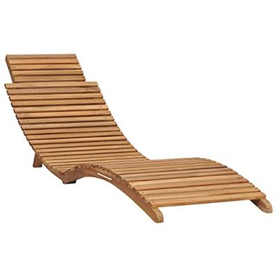 Ligbed met inklapbare tafel massief teakhout - thumbnail