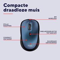 Trust YVI+ Eco Muis Radiografisch Optisch Blauw 4 Toetsen 800 dpi, 1600 dpi - thumbnail