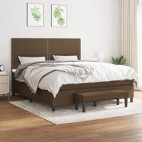 Boxspring met matras stof donkerbruin 80x200 cm - thumbnail