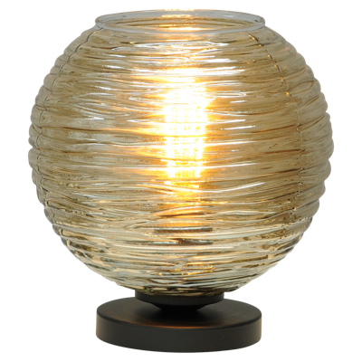 Masterlight TafellampQuinto Smoke met gestreept glas - 4260-05-05-6