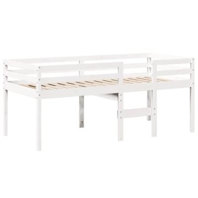 Hoogslaper met dak massief grenenhout wit 90x190 cm