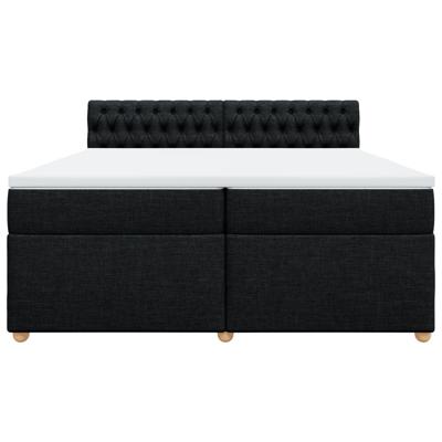 Boxspring met matras stof zwart 90x190 cm - thumbnail
