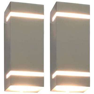 VidaXL Buitenwandlampen 2 st 35 w rechthoekig zilverkleurig VidaXL Buitenwandlampen 2 st 35 w rechthoekig zilverkleurig