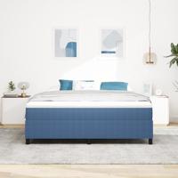 Boxspringbed Blauw en Wit 180 x 200 cm Katoen Stof - thumbnail