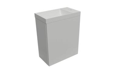 Fonteinset Aquasplash Luna 54,3x39,7x21,8 cm Glans Wit Met Marble Fontein Met Overloop Mat Wit Aquasplash