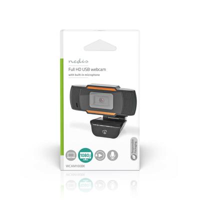 Nedis Webcam | Full HD@30fps | Vaste Scherpstelling | Zwart | 1 stuks - WCAM100BK WCAM100BK Nedis Webcam | Full HD@30fps | Vaste Scherpstelling | Zwart | 1 stuks - WCAM100BK WCAM100BK