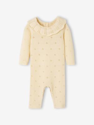 Babypakje in fantasie breisel ecru