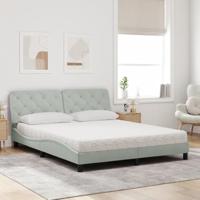 Bed met matras fluweel lichtgrijs 160x200 cm - thumbnail