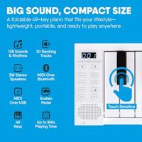 Carry-On Piano 49 Touch White opvouwbare piano 49 toetsen - thumbnail