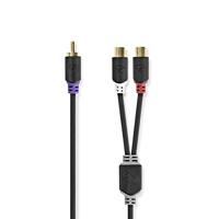 Subwooferkabel | RCA male - 2x RCA female | 0,2 m | Antraciet - thumbnail