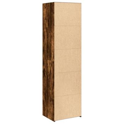 Hoge kast 50x41x185 cm bewerkt hout gerookt eikenkleurig