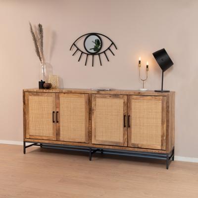 RENEW Dressoir 'Carini' Hout en Webbing, 200cm, kleur Naturel RENEW Dressoir 'Carini' Hout en Webbing, 200cm, kleur Naturel