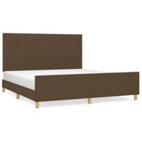Bedframe zonder matras stof donkerbruin 160x200 cm - thumbnail