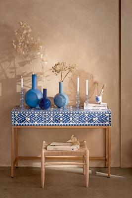 Pip Studio Vaas Metaal Mat Middenblauw 42cm